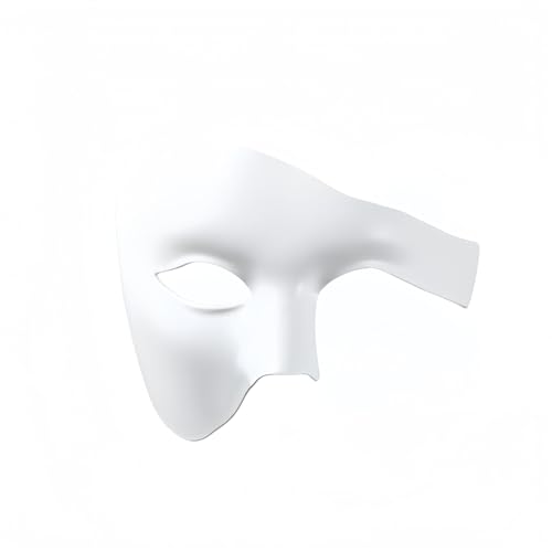 Vyloky Venezianische Karneval Maske Retro Design – Mystische Halbmaske für Herren, 6 Farben (Schwarz/Gold/Silber) – Maskenball & Halloween (Weiß) von Vyloky