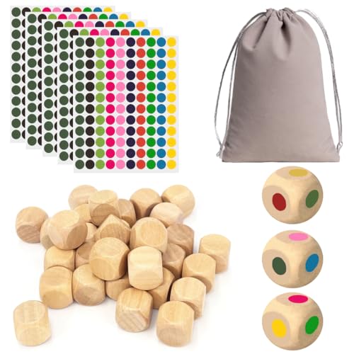30 Stück Holzwürfel Blanko,20×20×20mm Blanko Würfel,Würfel Holz mit Kordelzug Farbe Punktaufkleber,Holzwürfel Klein für Kunsthandwerk,Rätsel,Handwerk Brettspiele und Spielrequisitenherstellung 30 Stück Holzwürfel Blanko,20×20×20mm Blanko Würfel,Würfel Holz mit Kordelzug Farbe Punktaufkleber,Holzwürfel Klein für Kunsthandwerk,Rätsel,Handwerk Brettspiele und Spielrequisitenherstellung von Vylro