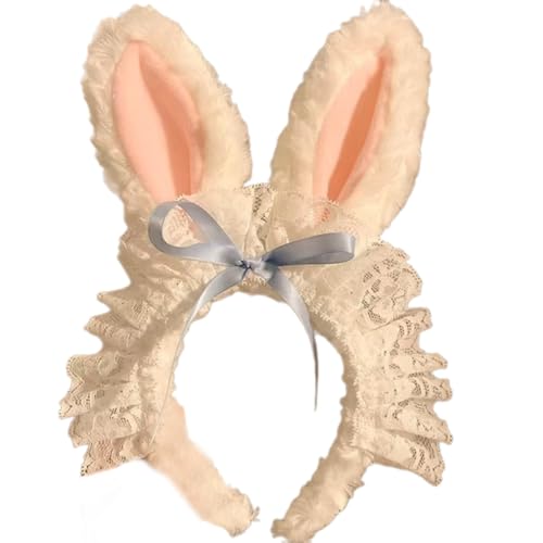 Vynetra Entzückende Stirnbänder, Cartoon-Kaninchen, Haarreif, auffälliger Kopfschmuck für Halloween, Cosplay, Rollenspiele, pelzige Ohren von Vynetra