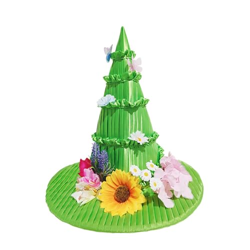 Vynetra Festliche Party Hexenhut Damen Mädchen Lolitas Zauberer Hut Unisex Blume für Cosplay und Feste Feiern Cosplay Hexe von Vynetra