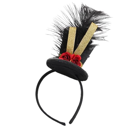 Vynetra Haarreif mit Zylinderhut für Halloween, Weihnachten, Neujahr, Brautparty, 1920er Jahre, Tophat, elegant für Braut, Hochzeit, Halloween, Geburtstag, Party, Hüte für Kinder von Vynetra