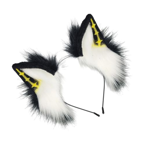 Vynetra Haarreif mit pelzigen Plüschohren, Anime-Event, Tierohr, Rollenspiel, Haarband, Punk-Haarschmuck für Damen, Teenager, Party, Punk, Haar-Accessoire von Vynetra