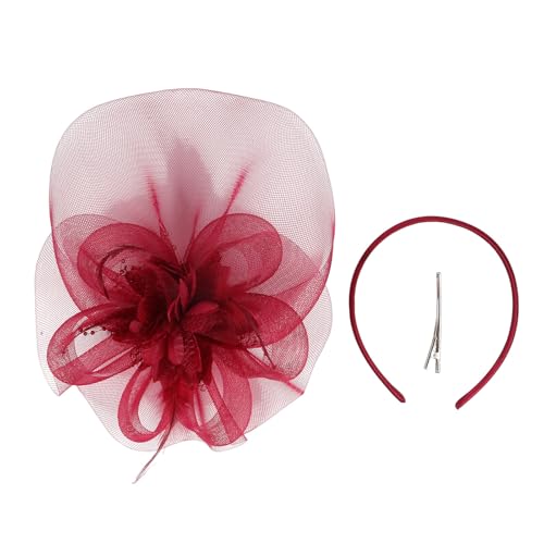 Vynetra Haarreifen im Stil der 20er-Jahre, Flapper-Stil, Stirnbänder mit gefiedertem Netz, Blumen-Haarband für Kostüm, Event, Abend, Galas, Netz-Kopfschmuck für Damen von Vynetra
