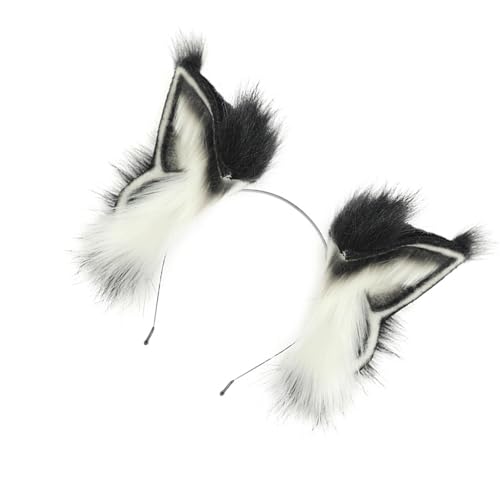 Vynetra Handgefertigtes verstellbares Plüschtier Ohren Stirnband mit biegbarem Draht für Cosplay, Halloween, Kostümpartys, Zubehör, Halloween, Teufelsohr, Haarschmuck von Vynetra