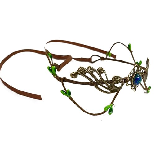 Vynetra Mittelalterlich inspirierte Feengeweih-Krone, Strass, Blumen-Kreis, für Rollenspiele, Cosplay, Event, Festival, Zubehör, handgefertigt, Legierung, Feen-Kopfschmuck von Vynetra