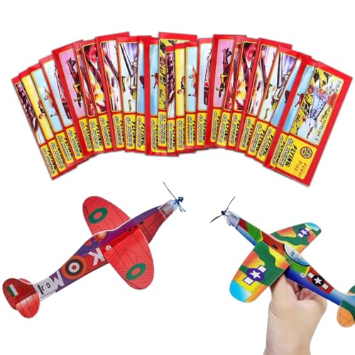 Vyrthalis Gleitflugzeuge Set, Gleitflugzeuge „Propeller“, Styropor Flugzeuge einzeln verpackt, Styropor-Flieger als Preis und Mitgebsel für den Kindergeburtstag (Styroporflieger Kinder - Pack 24) von Vyrthalis