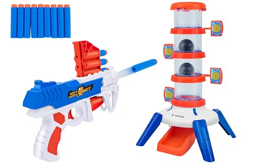 Soft Shot Target - Zielschießen und weiche Gummi-Kugeln - Kinder 3 Jahre - Pistole inklusive - Geschicklichkeits- und Geschicklichkeitsspiel - Globus Toys - Wtoy 41653 von W'TOY