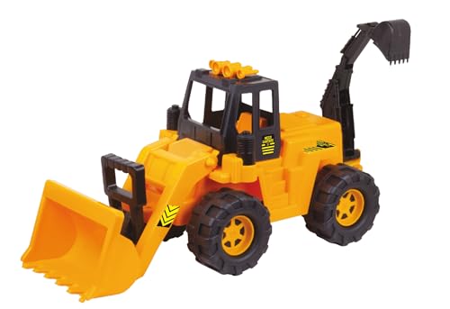 W'TOY Globo Toys - Bulldozer Bagger mit beweglichen Teilen, 41509 von W'TOY