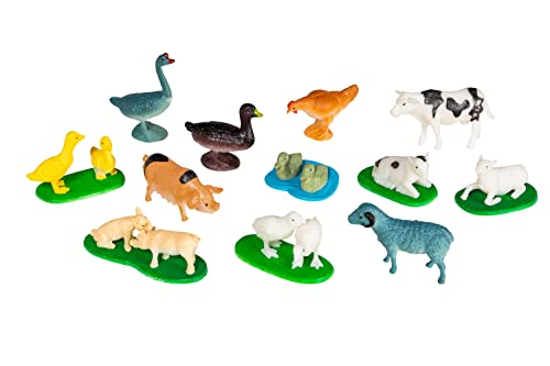 W'TOY Realistische Bauernhoftiere 12 Stück im Umschlag Globo Spielzeug - 41320 von W'TOY