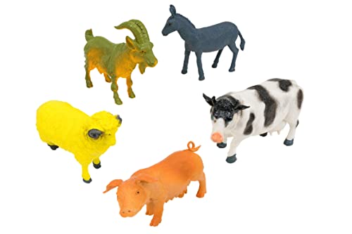 W'TOY Realistische Bauernhoftiere 5 Stück im Umschlag Globo Spielzeug - 41344 von W'TOY