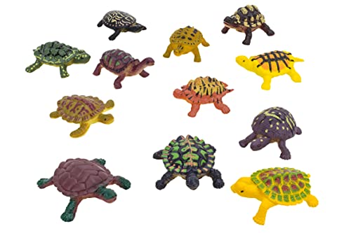 W'TOY Realistische Schildkröten, 12 Stück im Umschlag Meerestiere – Globo Spielzeug – 41316 von W'TOY