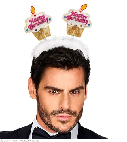 W WIDMANN MILANO Party Fashion, Cupcake Bandeau „Happy Birthday“, festliches und farbenfrohes Design, optimaler Komfort, vielseitig für alle Anlässe, pflegeleicht, das ideale Geschenk für jeden von W WIDMANN MILANO Party Fashion