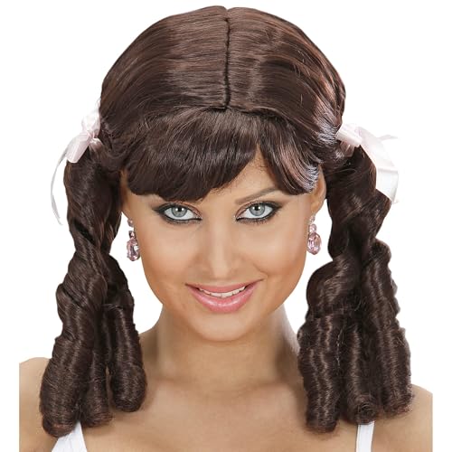 W WIDMANN MILANO Party Fashion, Lolita Perücke in Braun, im Retro-Stil, mit verstellbarem Komfort, langlebiger Qualität, vielseitig einsetzbar für Kostüme, nur für Erwachsene geeignet W WIDMANN MILANO Party Fashion, Lolita Perücke in Braun, im Retro-Stil, mit verstellbarem Komfort, langlebiger Qualität, vielseitig einsetzbar für Kostüme, nur für Erwachsene geeignet von W WIDMANN MILANO Party Fashion