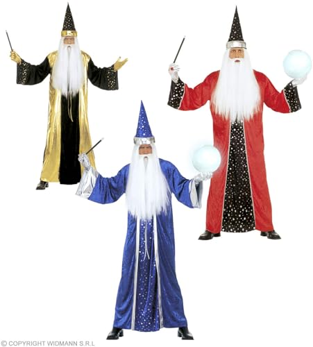 W WIDMANN MILANO Party Fashion, Nostradamus Zaubererkostüm, leuchtende Farben, inklusive Hut, bequeme Größe L, hochwertige Materialien, ideal für alle magischen Anlässe von W WIDMANN MILANO Party Fashion