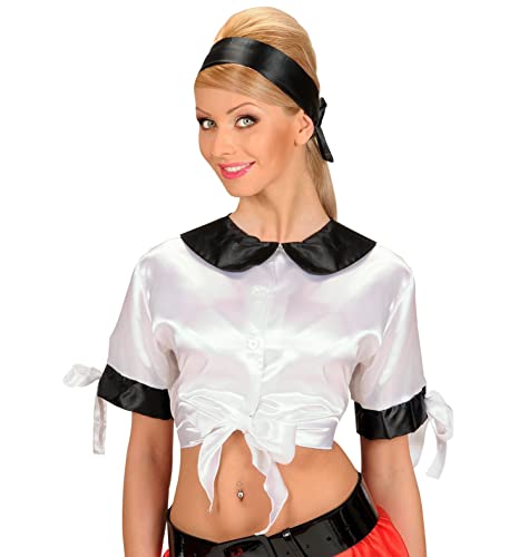 W WIDMANN MILANO Party Fashion, Retro-Top aus weißem Satin, bequeme Passform, hochwertige Materialien, vielseitig für alle Anlässe, sorgfältige Details für einen einzigartigen und glamourösen Look von W WIDMANN MILANO Party Fashion