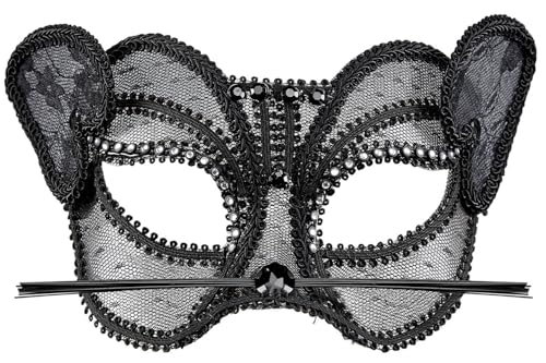 W WIDMANN MILANO Party Fashion, elegante schwarze Spitzenmaske, optimaler Komfort mit verstellbarem Gummiband, vielseitig für alle Anlässe, hochwertige italienische Verarbeitung W WIDMANN MILANO Party Fashion, elegante schwarze Spitzenmaske, optimaler Komfort mit verstellbarem Gummiband, vielseitig für alle Anlässe, hochwertige italienische Verarbeitung von W WIDMANN MILANO Party Fashion