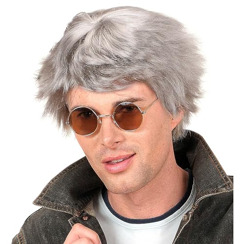 W WIDMANN MILANO Party Fashion, moderne graue Kurzperücke für Herren, optimaler Komfort, pflegeleicht, vielseitig einsetzbar, sorgfältige Verpackung Ideal für alle Anlässe von W WIDMANN MILANO Party Fashion