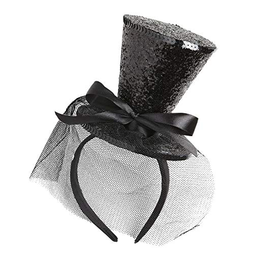 W WIDMANN MILANO Party Fashion - Haarreif Mini Zylinder Glitter, mit Schleife und Schleier, Hut, Accessoire, Karneval W WIDMANN MILANO Party Fashion - Haarreif Mini Zylinder Glitter, mit Schleife und Schleier, Hut, Accessoire, Karneval von W WIDMANN MILANO Party Fashion