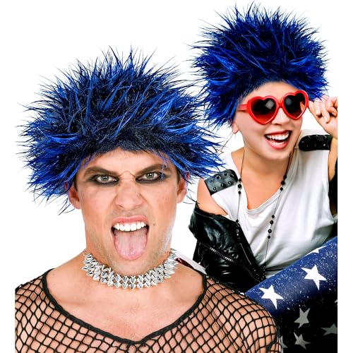 W WIDMANN MILANO Party Fashion 02128 - Perücke Punker, blau, Rocker, Kunsthaar, Mottoparty, Karneval von WIDMANN MILANO PARTY FASHION