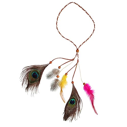 W WIDMANN MILANO Party Fashion 03349 - Indianerstirnband mit Federn und Pfauenauge, Bunt, Hippie, Kopfschmuck, Accessoire, Karneval, Mottoparty von W WIDMANN MILANO Party Fashion