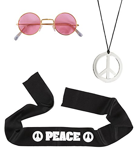 W WIDMANN MILANO Party Fashion 05856 - Verkleidungsset Hippie, Stirnband, Brille, Kette, Flower Power, Mottoparty, Karneval W WIDMANN MILANO Party Fashion 05856 - Verkleidungsset Hippie, Stirnband, Brille, Kette, Flower Power, Mottoparty, Karneval von WIDMANN MILANO PARTY FASHION