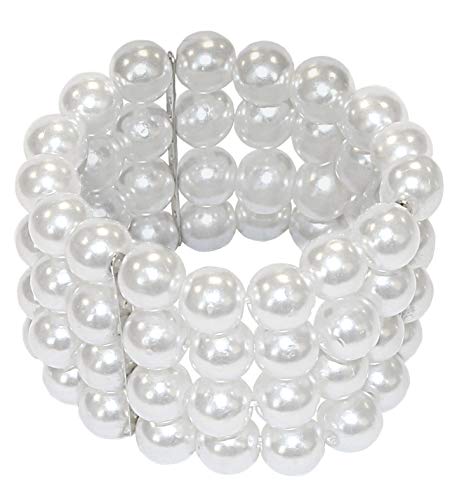 W WIDMANN MILANO Party Fashion 07785 - Deluxe Perlenarmband, Weiß, Einheitsgröße, Accessoire, Karneval, Mottoparty von W WIDMANN MILANO Party Fashion