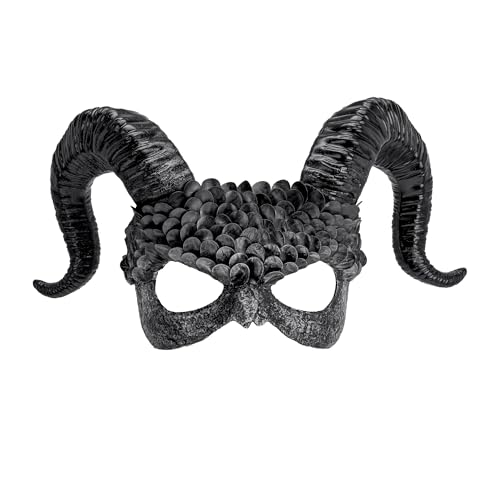W WIDMANN MILANO Party Fashion 08483 - Maske Dämon mit Hörnern, schwarzer Engel, gruseliges Halloween Kostüm W WIDMANN MILANO Party Fashion 08483 - Maske Dämon mit Hörnern, schwarzer Engel, gruseliges Halloween Kostüm von W WIDMANN MILANO Party Fashion