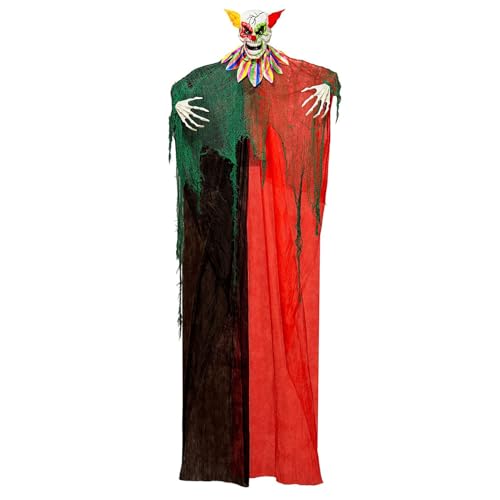 W WIDMANN MILANO Party Fashion 10049 - Horror-Clown mit blinkenden LED-Augen, Zirkusmusik und böser Lache, 240 cm, Dekoration, Hängedekoration, Geist, gruselig, Halloween, Mottoparty von W WIDMANN MILANO Party Fashion