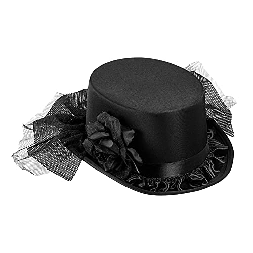 W WIDMANN MILANO Party Fashion 11762 - Zylinder mit schwarzer Rose und Tüll, aus Filz, Hut, Kopfbedeckung, Witwe, Mottoparty, Karneval W WIDMANN MILANO Party Fashion 11762 - Zylinder mit schwarzer Rose und Tüll, aus Filz, Hut, Kopfbedeckung, Witwe, Mottoparty, Karneval von W WIDMANN MILANO Party Fashion