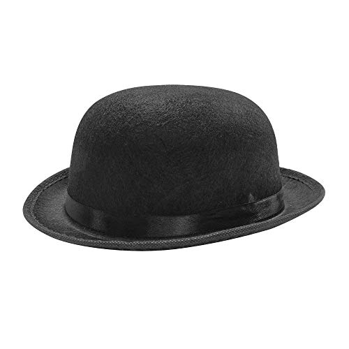 "BLACK BOWLER HAT" felt -, Einheitsgröße von WIDMANN MILANO PARTY FASHION