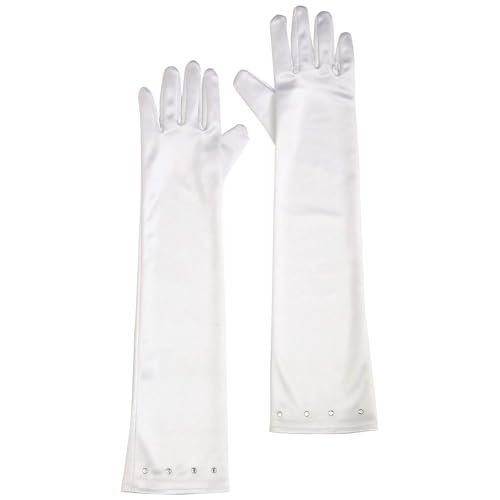 W WIDMANN MILANO Party Fashion, lange Satin-Handschuhe, zeitlose Eleganz, funkelnde Strassdetails, vielseitig für alle Anlässe, das ideale Geschenk für kleine Prinzessinnen W WIDMANN MILANO Party Fashion, lange Satin-Handschuhe, zeitlose Eleganz, funkelnde Strassdetails, vielseitig für alle Anlässe, das ideale Geschenk für kleine Prinzessinnen von WIDMANN