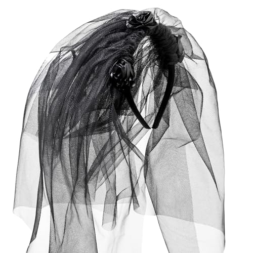W WIDMANN MILANO Party Fashion 46909 - Haarreif Schleier Schwarze Witwe, mit schwarzen Rosen, Hut, Kopfschmuck, Accessoire, Mottoparty, Karneval W WIDMANN MILANO Party Fashion 46909 - Haarreif Schleier Schwarze Witwe, mit schwarzen Rosen, Hut, Kopfschmuck, Accessoire, Mottoparty, Karneval von W WIDMANN MILANO Party Fashion