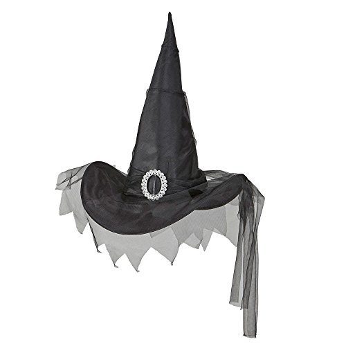 W WIDMANN MILANO Party Fashion 51535 - Hexen Hut, mit Tüllverzierung, Schwarz, Kopfbedeckung, Hexe, Spiderella, Accessoire, Halloween W WIDMANN MILANO Party Fashion 51535 - Hexen Hut, mit Tüllverzierung, Schwarz, Kopfbedeckung, Hexe, Spiderella, Accessoire, Halloween von W WIDMANN MILANO Party Fashion