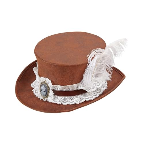 Widmann 68563 - Zylinder Steampunk in Antikleder-Optik, Braun, Hut, Retro, Mottoparty, Karneval von WIDMANN MILANO PARTY FASHION