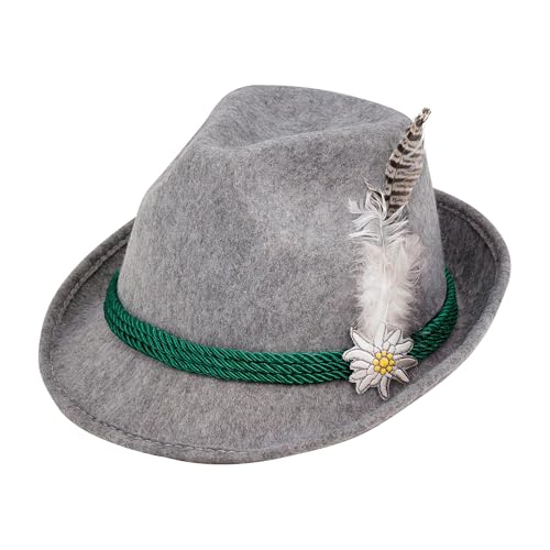 W WIDMANN MILANO Party Fashion 68576 - Bayerischer Hut mit Feder, Grau, Alpenhut, Bayern, Bierfest, Tracht, Hut, Accessoire W WIDMANN MILANO Party Fashion 68576 - Bayerischer Hut mit Feder, Grau, Alpenhut, Bayern, Bierfest, Tracht, Hut, Accessoire von W WIDMANN MILANO Party Fashion