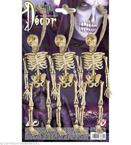 W WIDMANN MILANO Party Fashion 6878D - 3 Deko-Skelette, zum Aufhängen, ca. 15 cm, Halloween, Mottoparty W WIDMANN MILANO Party Fashion 6878D - 3 Deko-Skelette, zum Aufhängen, ca. 15 cm, Halloween, Mottoparty von W WIDMANN MILANO Party Fashion