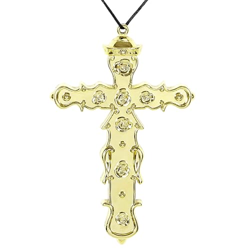 W WIDMANN MILANO Party Fashion 76168 - Kette, goldenes Kreuz, Schmuck, Kostümaccessoire, Priester, Bischöfe, Pfarrer, Mottoparty, Karneval von W WIDMANN MILANO Party Fashion