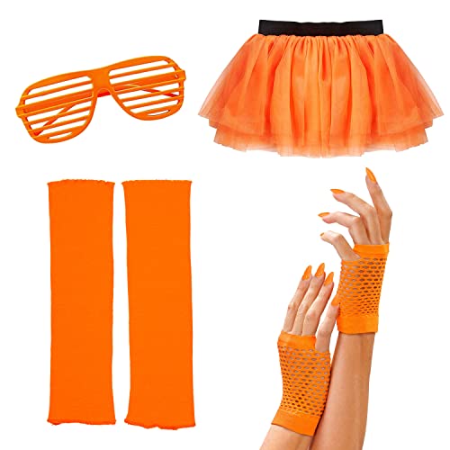 W WIDMANN MILANO Party Fashion - 80er Jahre Outfit, 4-teilig, Faschingskostüme, Zubehör von W WIDMANN MILANO Party Fashion