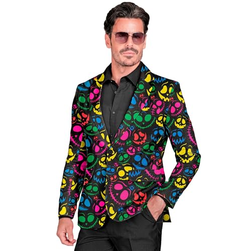 W WIDMANN MILANO Party Fashion - Jackett für Herren, Anzugjacke, leuchtet unter UV-Licht, Halloween Verkleidung von W WIDMANN MILANO Party Fashion