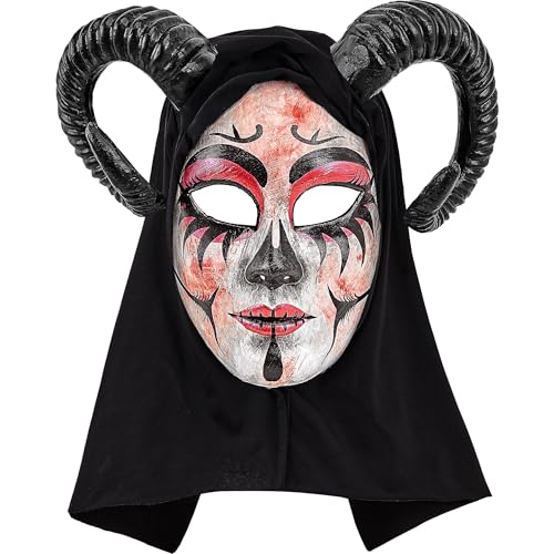 W WIDMANN MILANO Party Fashion - Gruselige Maske mit Kapuze, für Erwachsene, Dämon, Kostümzubehör Halloween W WIDMANN MILANO Party Fashion - Gruselige Maske mit Kapuze, für Erwachsene, Dämon, Kostümzubehör Halloween von W WIDMANN MILANO Party Fashion