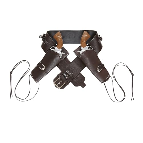 Widmann 01053 - Cowboygürtel braun, mit 2 Tasche aus Lederimitat, Wilder Westen, Karneval, Mottoparty Widmann 01053 - Cowboygürtel braun, mit 2 Tasche aus Lederimitat, Wilder Westen, Karneval, Mottoparty von WIDMANN MILANO PARTY FASHION
