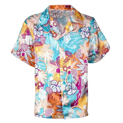 W WIDMANN MILANO Party Fashion - Hawaiihemd aus Satin, kurzarm, Herrenhemd, Beachparty von WIDMANN MILANO PARTY FASHION