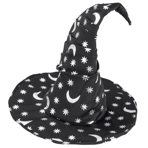 W WIDMANN MILANO Party Fashion - Hexenhut, Zauberhut für Kinder, mit Mond und Sternen Design, geeignet für Karneval, Halloween von W WIDMANN MILANO Party Fashion