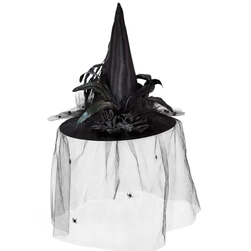 W WIDMANN MILANO Party Fashion - Hexenhut für Erwachsene, Schwarz mit Tüll, Kopfbedeckung, Kostüm Accessoire, Halloween, Karneval W WIDMANN MILANO Party Fashion - Hexenhut für Erwachsene, Schwarz mit Tüll, Kopfbedeckung, Kostüm Accessoire, Halloween, Karneval von W WIDMANN MILANO Party Fashion