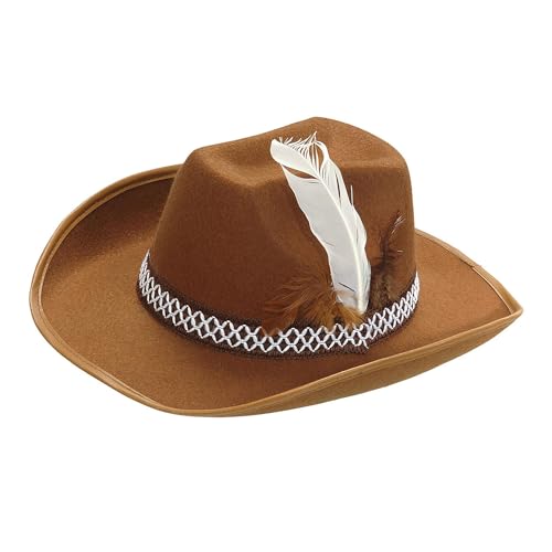 W WIDMANN MILANO Party Fashion - Kinder Cowboyhut für Karneval, Western Hut mit Federn, Kostüm Accessoire W WIDMANN MILANO Party Fashion - Kinder Cowboyhut für Karneval, Western Hut mit Federn, Kostüm Accessoire von W WIDMANN MILANO Party Fashion
