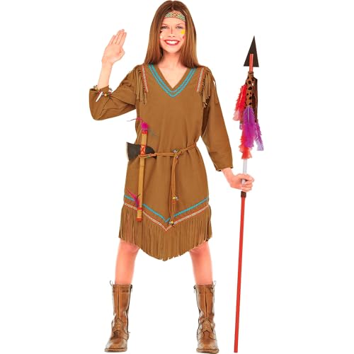 W WIDMANN MILANO Party Fashion 43367 Kinderkostüm Cheyenne, Mädchen, Braun, 140 cm von W WIDMANN MILANO Party Fashion