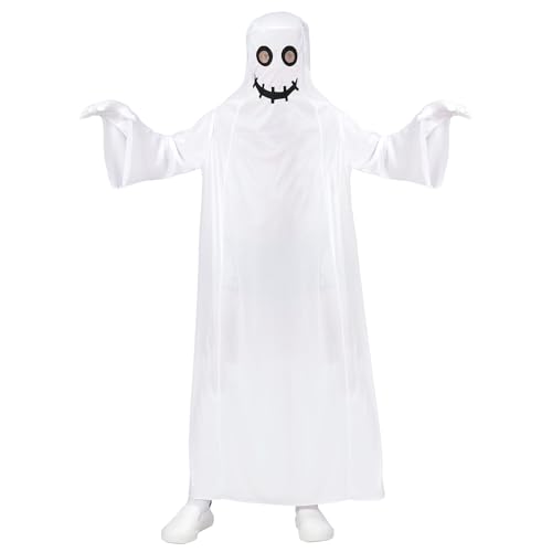 W WIDMANN MILANO Party Fashion - Kinderkostüm Geist, weißer Umhang, Halloween Kostüm Kinder, für Jungen Mädchen, Süßes oder Saures von W WIDMANN MILANO Party Fashion