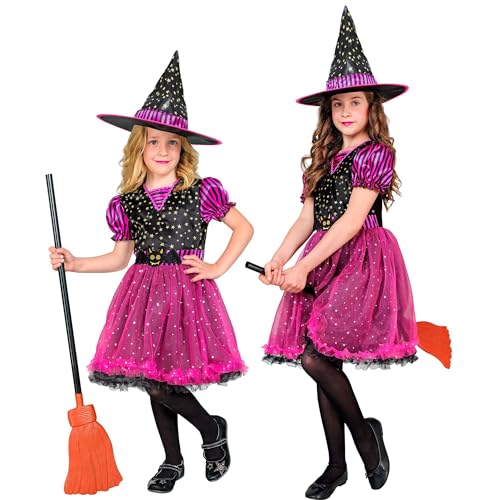 W WIDMANN MILANO Party Fashion - Kinderkostüm Hexe, Kleid und Hexenhut, Magierin, Zauberer, Märchen Kostüm W WIDMANN MILANO Party Fashion - Kinderkostüm Hexe, Kleid und Hexenhut, Magierin, Zauberer, Märchen Kostüm von W WIDMANN MILANO Party Fashion