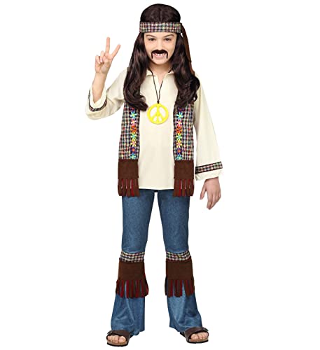 W WIDMANN MILANO Party Fashion - Kinderkostüm Hippie, Flower Power, Peace, Fasching von WIDMANN