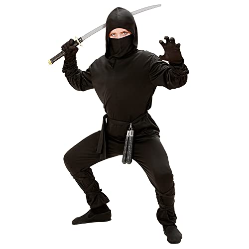 W WIDMANN MILANO Party Fashion - Kinderkostüm Ninja, Coat mit Kapuze, Hose, Gürtel, Maske, Arm- und Beinbänder, Mottoparty, Karneval von W WIDMANN MILANO Party Fashion